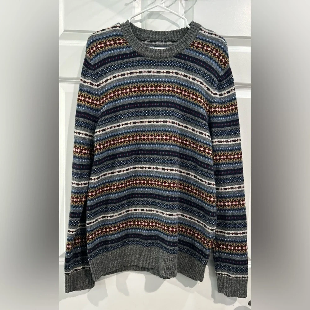 Abercrombie & Fitch Wool Infused Fair Isle Sweater Mens M Pullover Knit Holiday‎